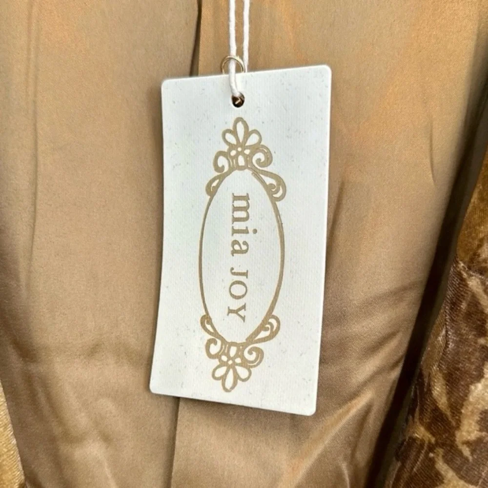 Joyfolie NWT XL Mia Joy Viktoria velvet coat in ochre floral - Picture 14 of 14